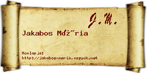 Jakabos Mária névjegykártya