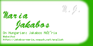 maria jakabos business card